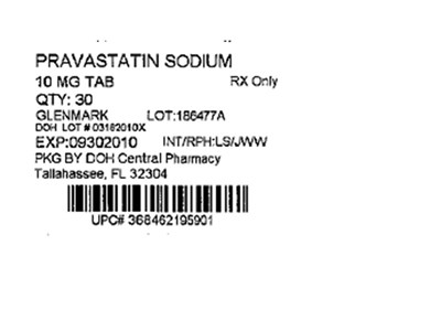 10mg Label - Pravastatin Sodium 10mg(Glenmark)